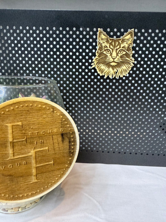 Samali - Cat Laser Engraved Wood Magnet