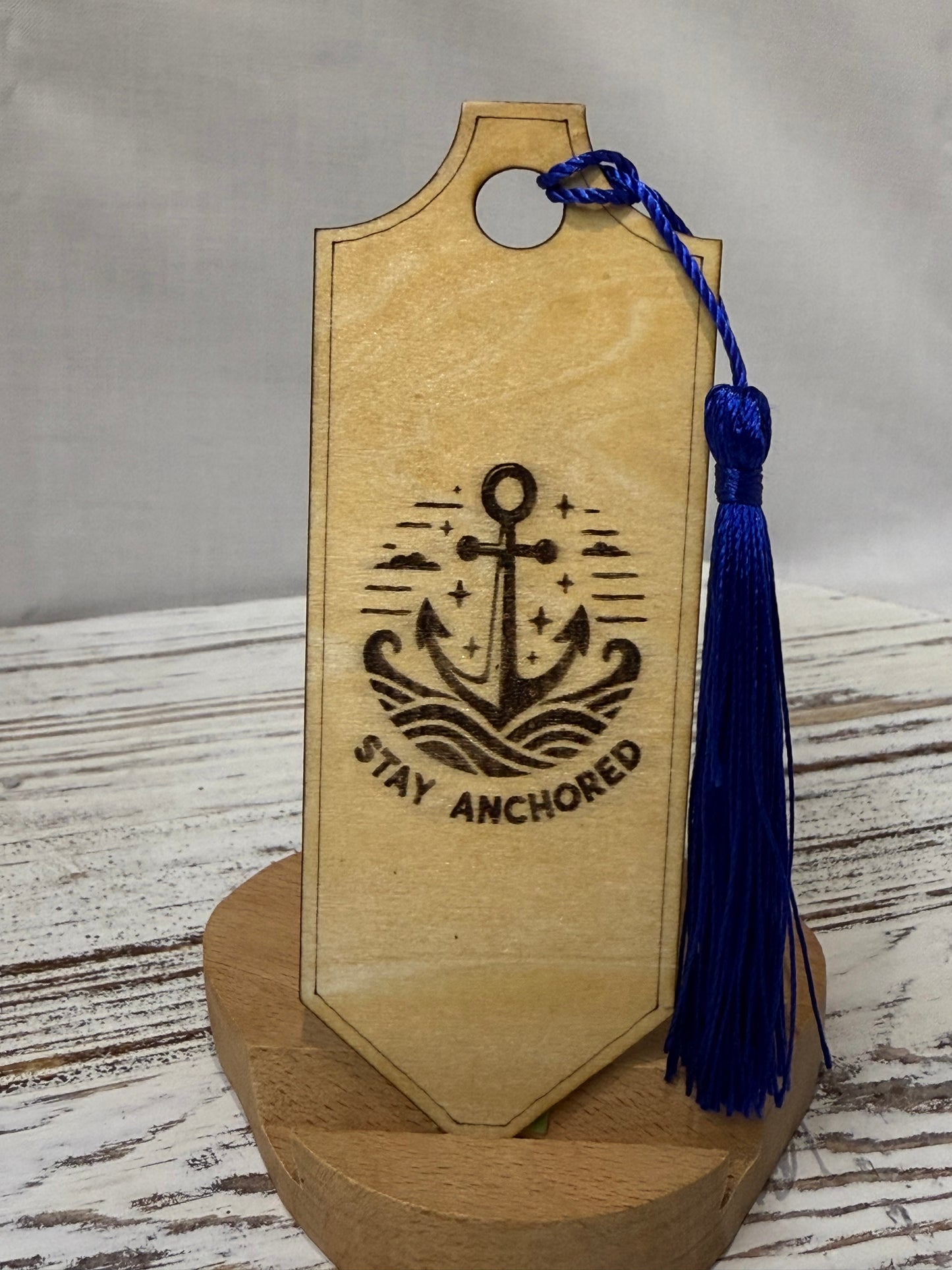 Stay Anchored - Laser Engraved Wood Bookmark