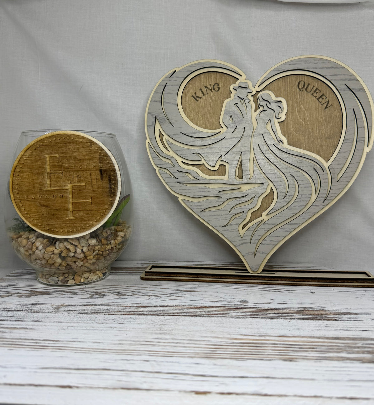 Couple Heart Wood Decor
