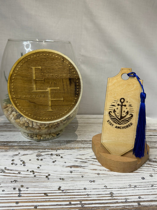 Stay Anchored - Laser Engraved Wood Bookmark