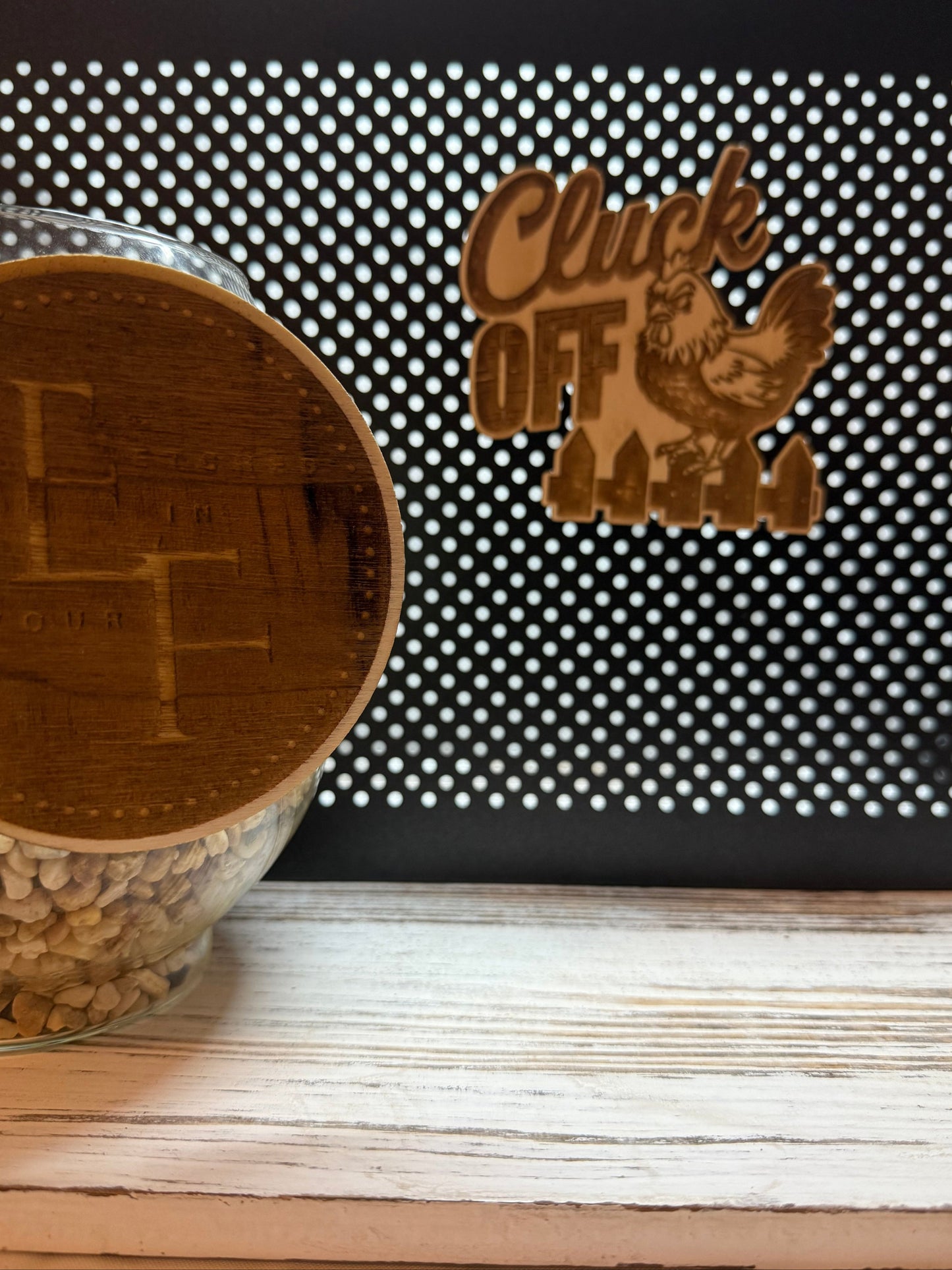 Cluck Off Laser Engraved Wood Magnet