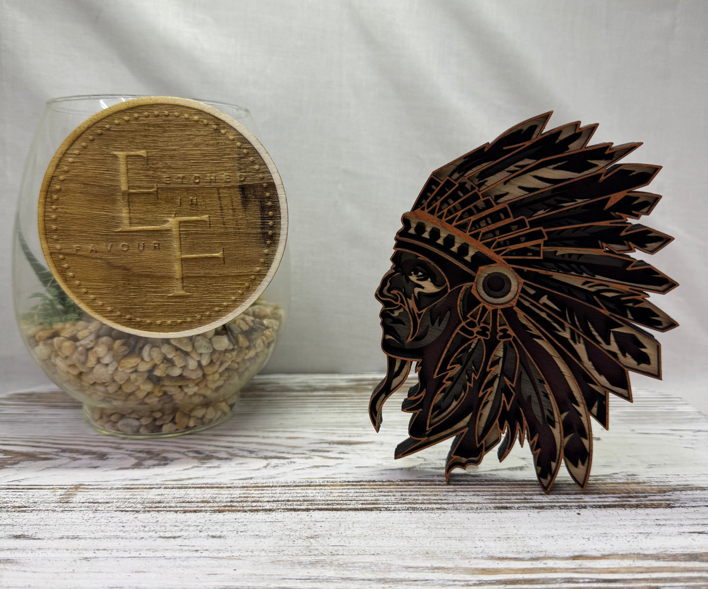 Warrior Headdress Multilayer Wood Decor