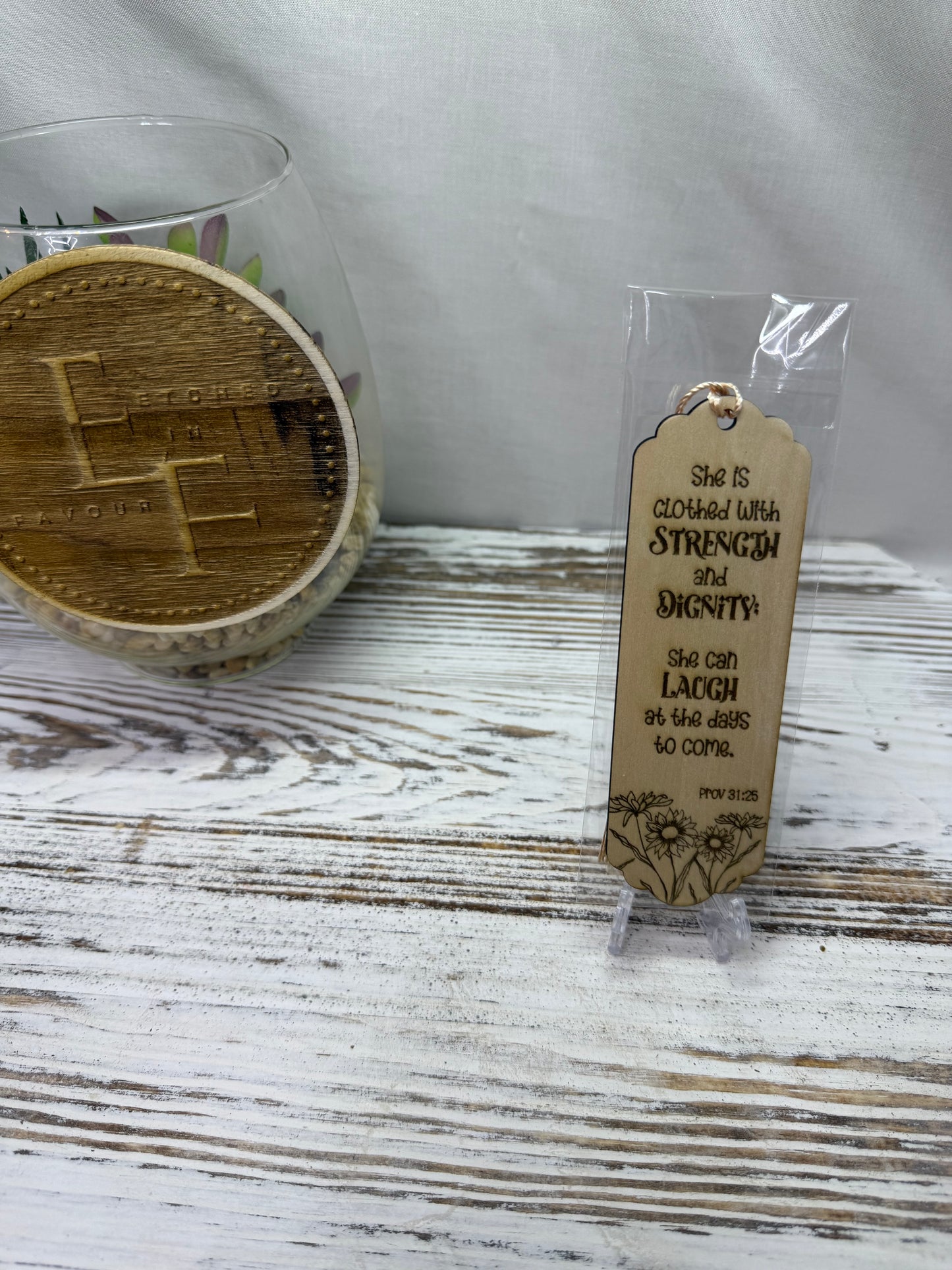 Prov 31:25 Bookmark - Laser Engraved