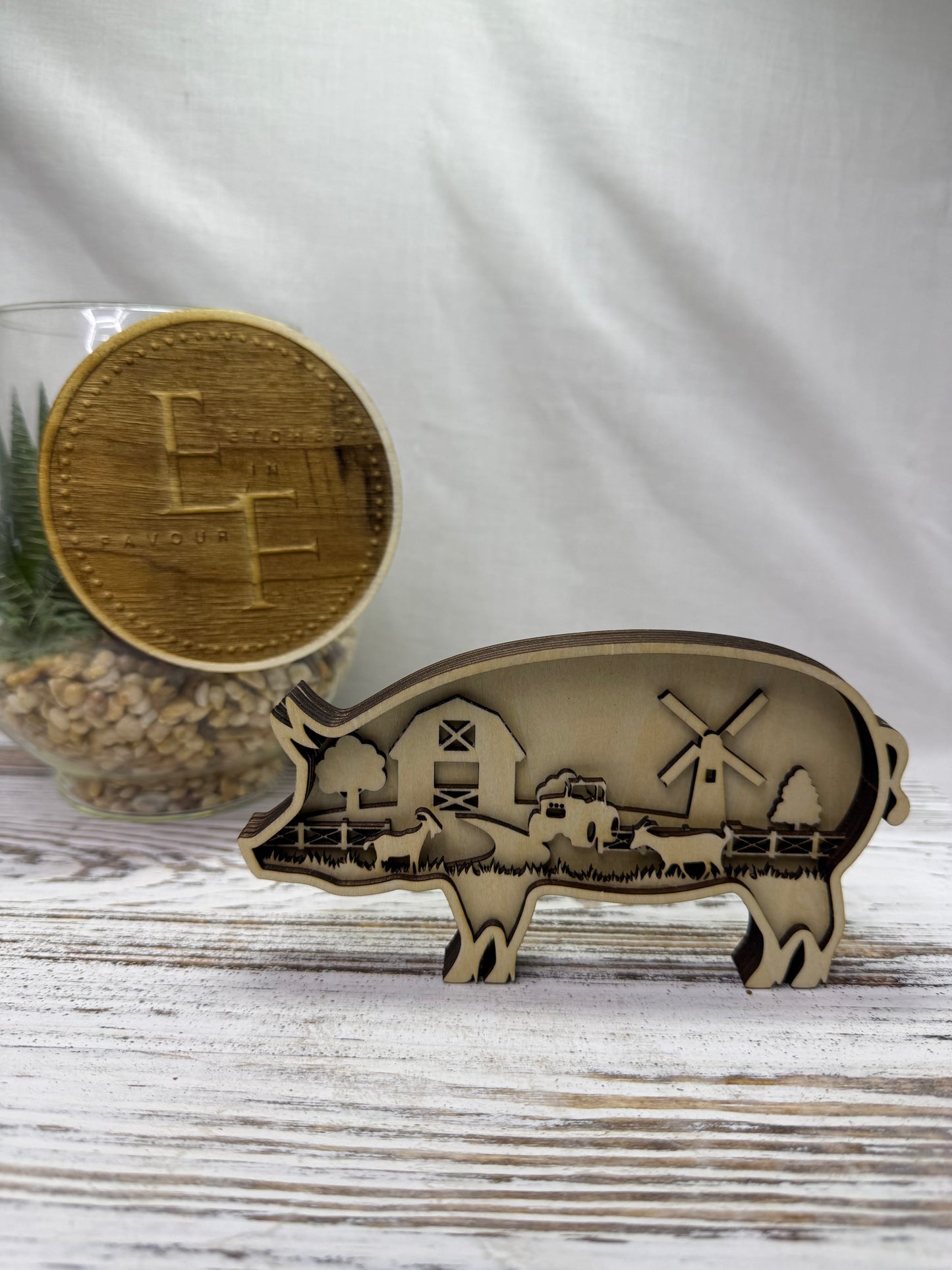 Pig Multilayer Wood Decor