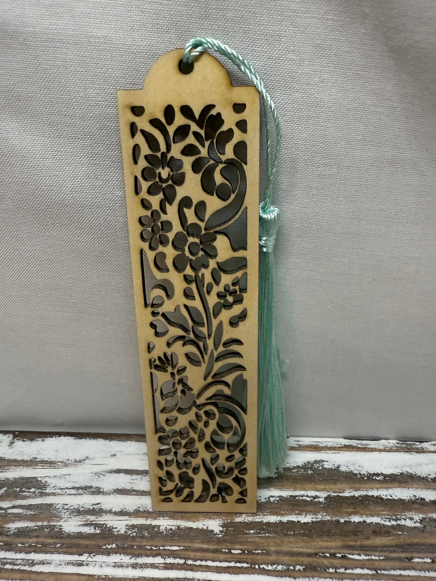 Floral Theme - Laser Engraved Wood Bookmarks