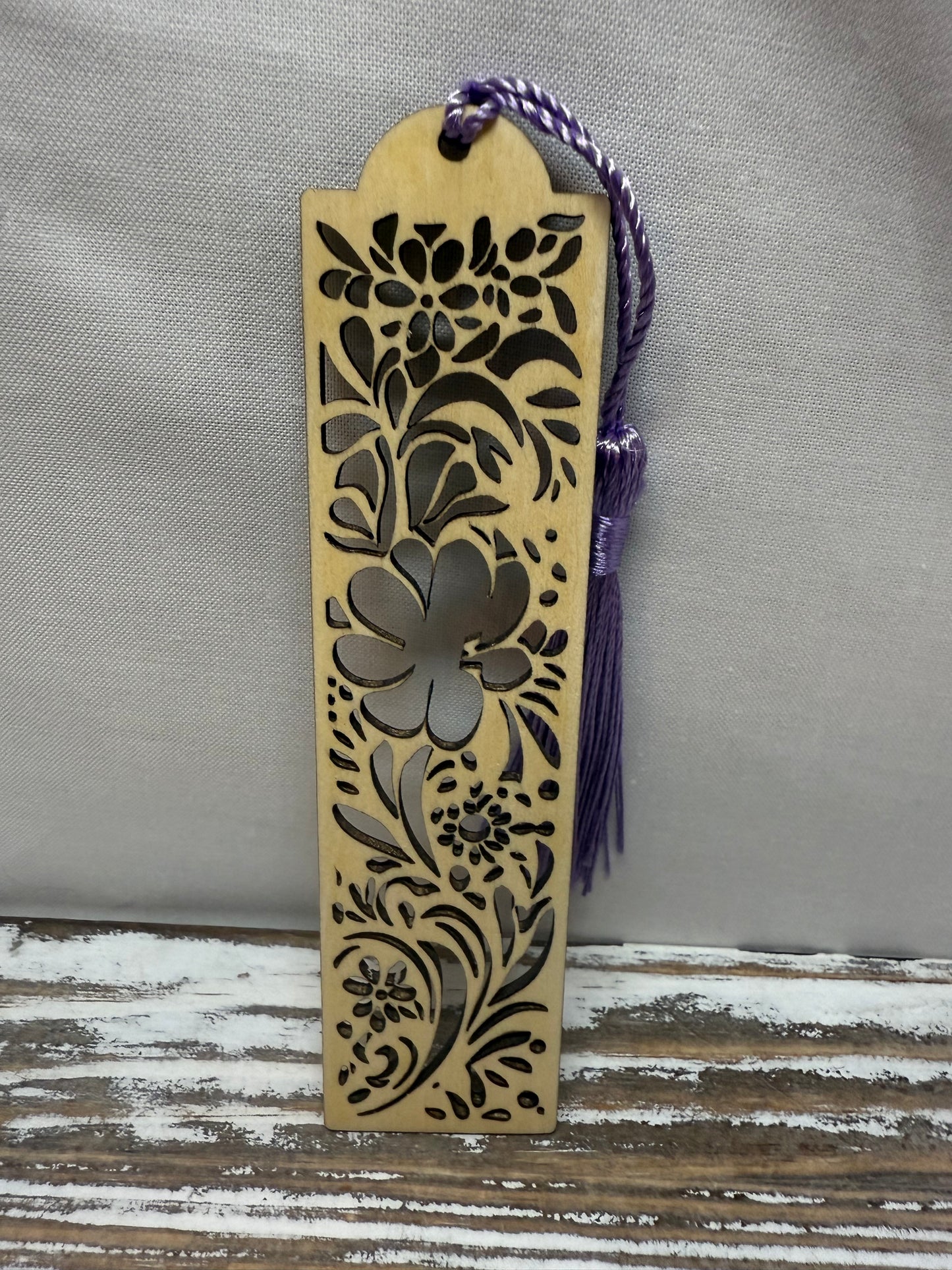 Floral Theme - Laser Engraved Wood Bookmarks