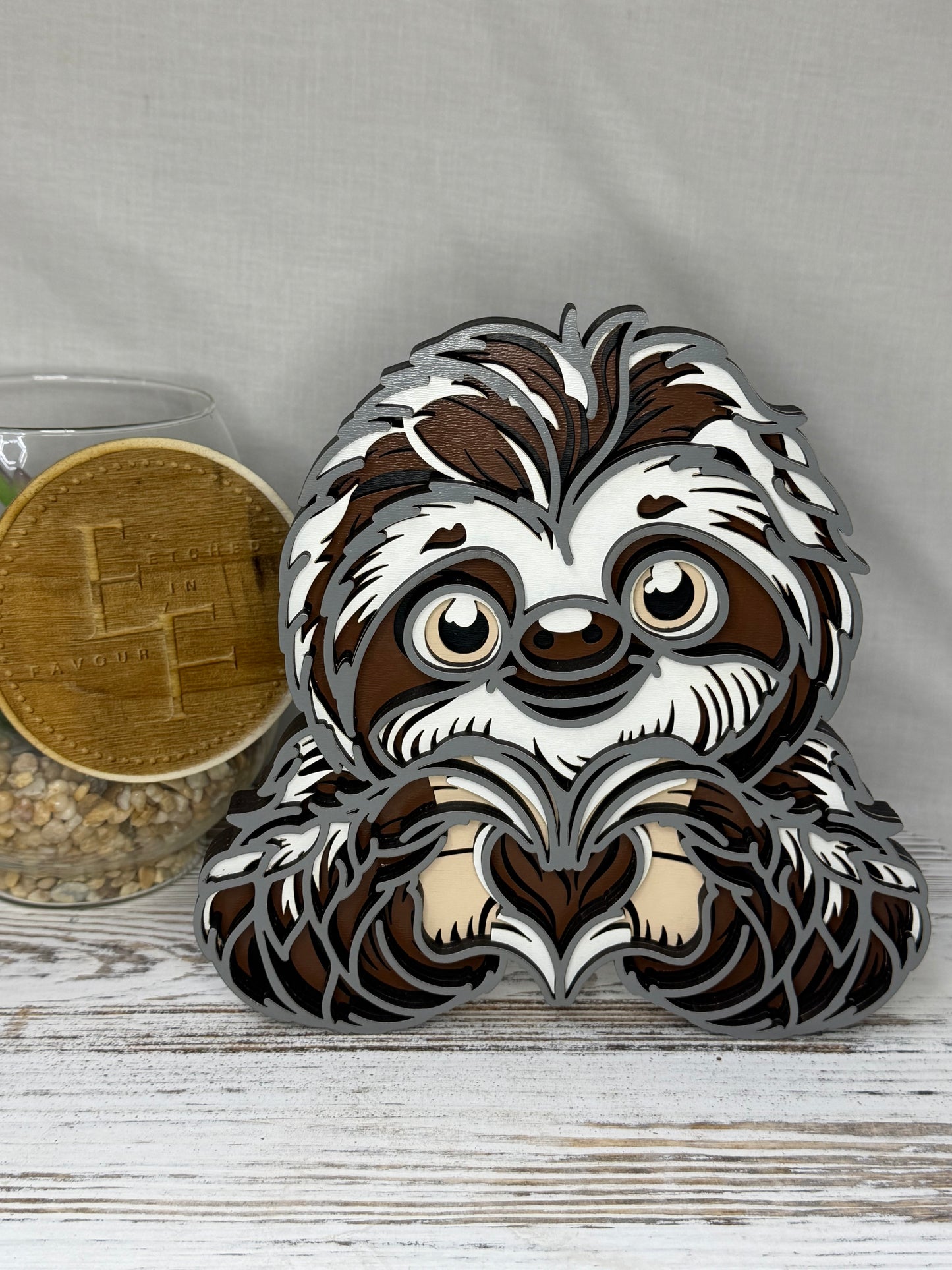 Sloth Multilayer Wood Decor