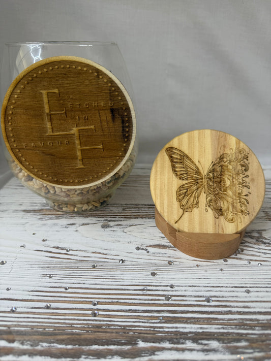 Elegant Butterfly Laser Engraved Wood Coaster